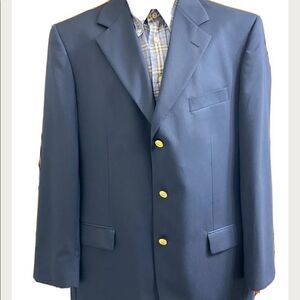 346 Brooks Brothers Navy Blue Gold Button Blazer